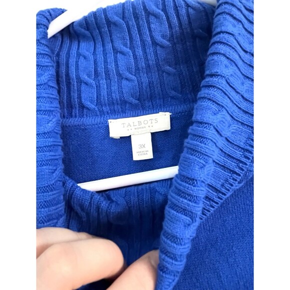 Talbots Blue Knit Turtleneck Pullover Sweater Women's Size 3X XXXL - Picture 2 of 6